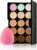 Concealer, Anself Corrector Palette, Eyeshadows creme Camouflage Palette Cover Abdeck Makeup Contouring und Highlighter mit 15 korrigierenden Nuancen/Kosmetik Oval Make-up Pinsel und Puff Schwamm