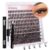 Eyelash Extensions Set, Artificial Eyelashes, Natural DIY Eyelash Extension Cluster Eyelashes, 16 mm, Individual Lashes Kit, 40D Mink Eyelashes, Fluffy with Lash Bond and Seal Lash Tweezers Lvmixwig